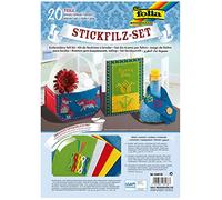 folia 53419 Lot de 20 feutres à broder Multicolore 21 x 29,5 cm