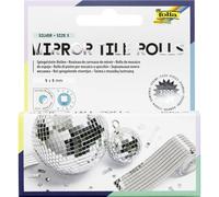 folia 540560-Mirror Tile SILVER SIZE S, 2 rouleaux de 4 cm x 1 m, mosaïque miroir en argent, 3200 tesselles de verre de 5 x 5 mm chacune, autocollantes, pour décorer et orner, Glas, 2 Rolls