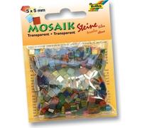Folia 57109 Pions mosaïque en résine, 5 x 5 mm, 20 couleurs, multicolore/transparent, 700 pièces (1 set)