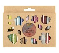 folia 5781 - Set de paillettes bio RAINBOW L, 20 tubes, paillettes organiques de différentes formes et couleurs, pour décorer et orner