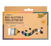Folia Set de paillettes bio RAINBOW 5791 – 10 tubes avec colle 90 g, formes et couleurs variées