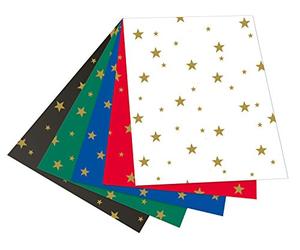 Folia 5899 Carton avec étoiles 50 x 70 cm 10 Feuilles Assorties
