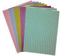 folia 6099 Lot de 10 feuilles de papier cartonné avec bandes colorées assorties 50 x 70 cm imprimées des deux côtés - pour le bricolage et la création de cartes, d'images de fenêtre et pour le scrapbooking