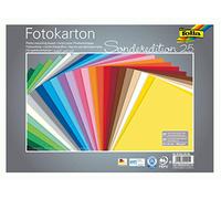 folia 6125/25 99 - Mélange de Carton Photo, 25 x 35 cm, 300 g/m², 25 Feuilles Assorties en 25 Couleurs, Base idéale pour de Nombreuses idées de Bricolage