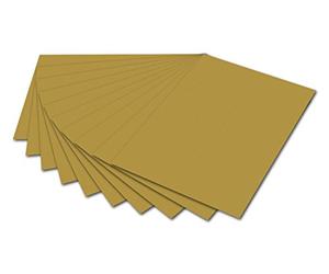 folia 6165 - Lot de 10 Feuilles de Carton Photo doré - 50 x 70 cm - 300 g/m² - pour Le Bricolage et la Conception créative des Cartes, des Images de fenêtre et pour Le Scrapbooking