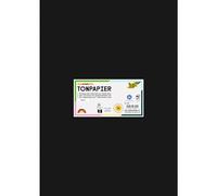 folia 6390 - Lot de 50 feuilles de papier de couleur - Noir - Format A3-130 g/m² - Pour le bricolage et la conception créative des cartes, des images de fenêtre et pour le scrapbooking