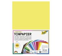 folia 64/500 09 - Lot de 500 feuilles de papier de couleur mélangées, DIN A4, 130 g/m², 500 feuilles assorties en 25 couleurs, pour bricoler et créer des cartes, des photos de fenêtre et pour le scrapbooking