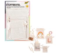 folia 64101 - Fabric Bags, Natural, Pack of 6, Made of Cotton/Polyester, in 3 Di