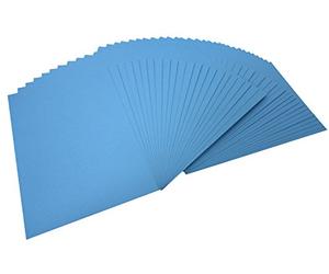 folia 6434 - Lot de 100 feuilles de papier de couleur - Bleu moyen - Format A4-130 g/m² - Pour le bricolage et la conception créative des cartes, des images de fenêtre et pour le scrapbooking