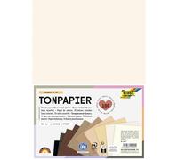 folia 6497-Papier Argile Shades of US, DIN A4, Bloc de 130 g/m² de Papier à Dessin argileux, Feuilles en 10 Couleurs, pour Le Bricolage, la décoration et l'ornementation, Paper, Multicolor, 100 Sheets