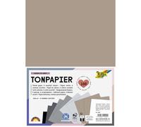 folia 6498-Papier SHADES OF GREY, DIN A4, bloc de 130 g/m² de papier d'argile, feuilles en 6 couleurs, pour bricoler, décorer et créer des objets, Paper, 100 Sheets