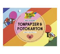 folia 6605 - Papier de couleur et carton photo BASIC, format A6 | Bloc de papier couleur 130 g/m² et de carton photo 300 g/m², 60 feuilles en 10 couleurs, pour le bricolage