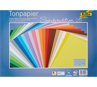 folia 6735/25 99 Lot de 25 Feuilles de Papier de 35 x 50 cm 130 g/m² Assorties en 25 Couleurs pour Loisirs créatifs et création de Cartes, Photos de fenêtre et Scrapbooking
