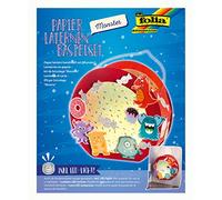 folia 68104 - Lanternes - Kit de Bricolage Monstres avec bâton de Lanterne et lumière LED, Coloré