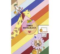 folia 687 - Bloc de bricolage Jumbo BASIC, 23 x 33 cm, bloc avec du papier couleur 130 g/m² et du carton photo 300 g/m², 50 feuilles en 25 couleurs, le bricolage, la décoration et l'embellissement