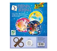 folia 6885/5 Lot de 5 lanternes Rondes Vierges en Carton Photo Marron Chocolat Ø env. 19 cm Découpe de fenêtre env. 13,5 cm