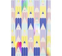 folia 69021 - Chemise à rabats A3 HOTFOIL COLOURFUL PENCILS, Chemise à dessin en papier FSC-Mix avec finition pelliculée, Chemise en carton solide avec élastique