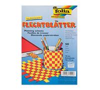Folia 70202 Lot de 100 Feuilles de tressage sans Caoutchouc Couleurs Assorties 12 x 17 cm