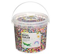 folia 73219 - Seau de 30 000 perles à repasser assorties en 22 couleurs différentes, diamètre : env. 5 mm, superbe complément aux plaques de stylo