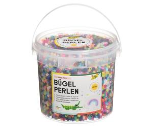 folia 73229 - Seau de 12 000 Perles à Repasser Assorties en 22 Couleurs différentes, diamètre : env. 5 mm, Superbe complément aux plaques à Stylo, Différents Coloris