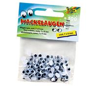 Folia 750705 - Wiggly eyes, oval, 7 x 5 mm, Pack of 100, white Oval 7 x 5 mm