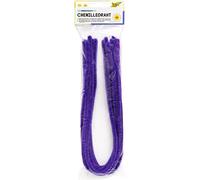 folia 77832 - Lot de 10 fils chenille en violet foncé, diamètre 8 mm et 50 cm de long, idéal pour les enfants pour le bricolage et la création d'animaux, de figurines et d'autres formes