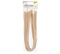 folia 77842 - Lot de 10 fils chenillés - Beige clair - Diamètre 8 mm et 50 cm - Idéal pour les enfants pour bricoler et concevoir des animaux, des figurines et d'autres formes