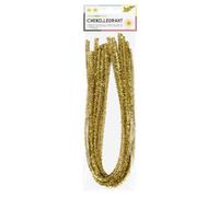 Folia Lot de 10 fils chenille dorés 611120 Ø 8 mm x 50 cm pour enfants