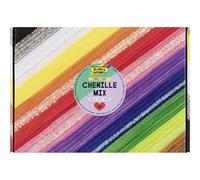 folia 778709 - Chenille Mix JUMBO BUNT, 700 cure-pipes en 13 couleurs y compris argent et irisé, 30cm x Ø 4-8 mm, fil chenille pour bricoler et décorer