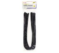 folia 77890 - Lot de 10 fils chenille noirs de 8 mm et 50 cm de long, idéal pour les enfants pour bricoler et créer des animaux, des figurines et d'autres formes, Noir