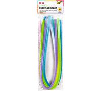 folia 77897 - Fil chenille - Lot de 10 cure-pipes - Couleurs pastel - Diamètre : 8 mm et 50 cm de long, idéal pour les enfants pour bricoler et créer des animaux, des figurines et d'autres formes