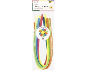 folia 779894 - Fil chenille NEON, 10 cure-pipes en couleurs fluo, 50cm x Ø 8 mm, pour bricoler et créer des petites figurines chenille