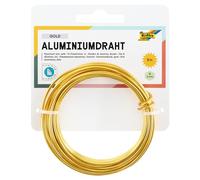 Folia 79665 Fil d'aluminium doré 2 mm x 5 m Ultra Facile à mouler pour Artisanat et décoration