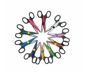 folia 799/10 Lot de 10 ciseaux de contouring assortis avec différents modèles de coupe, Coloré