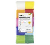 folia 82109 Lot de 10 rouleaux de ruban de papier crépon de différentes couleurs, chaque rouleau d'environ 5 x 10 cm, très élastique et fin, avec une surface inégale et rugueuse, décoration de fête