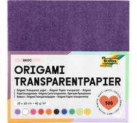 Folia 825 feuiilles de papier transparent à plier 42 g/m2, 500 feuilles triées en 10 couleurs, 10 x 10 cm