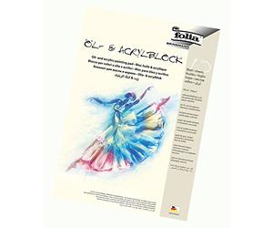 Folia 8363 Bloc de 10 Feuilles de Papier pour Peinture à l'huile et Acrylique, 290 g/m², Format A3, Papier de qualité adapté aux peintures acryliques, à l'huile et aux Pastels, Blanc