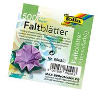 folia 8965/0 - Feuilles à Plier Rondes, diamètre 15 cm, 70 g/m², 500 Feuilles Assorties en 10 Couleurs - Idéal pour Plier et façonner de Magnifiques Figurines et Autres travaux créatifs