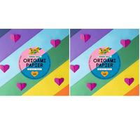 folia 89810 - Premium Feuilles à Plier, 70g/m², Basic, 10 x 10 cm, 100 Feuilles en 10 Couleurs différentes, pour bricoler, décorer et orner (Lot de 2)