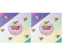 Folia 89910 - Premium dépliants 70g/m², Pastell, 10 x 10 cm, 100 Feuilles en 10 Couleurs différentes, pour bricoler, décorer et orner (Lot de 2)