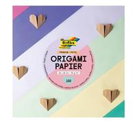 folia 89915 - Premium dépliants 70g/m², Pastell, 15 x 15 cm, 100 Feuilles en 10 Couleurs différentes, pour bricoler, décorer et orner