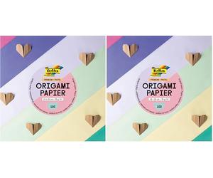 folia 89915 - Premium dépliants 70g/m², Pastell, 15 x 15 cm, 100 Feuilles en 10 Couleurs différentes, pour bricoler, décorer et orner (Lot de 2)