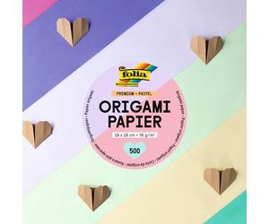 folia 89965 - Premium dépliants 70g/m², Pastell, 15 x 15 cm, 500 Feuilles en 10 Couleurs différentes, pour bricoler, décorer et orner