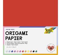 folia 9115 - Origami Papier DUO UNI BASIC, 13 x 13 cm, 80 g/m², 96 feuilles assorties en 12 couleurs, pliages DIY pour le pliage de papier et autres travaux manuels créatifs