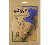 folia 92212 - Patches pour cornets d'école WOODLAND, kit de décoration de 33 pièces avec des autocollants en forme de boules alvéolées et des patchs décoratifs, avec mode d'emploi