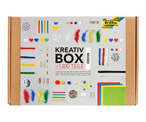 folia 935 - Boîte créative, boîte de bricolage avec mélange de matériaux colorés pour bricolage et décoration, plus de 1300 pièces