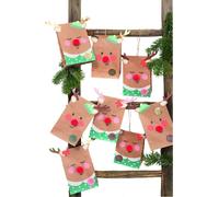 folia 9384 - Calendrier de l'Avent Red Nose Reindeer, 24 sachets à remplir et à bricoler soi-même, avec Accessoires