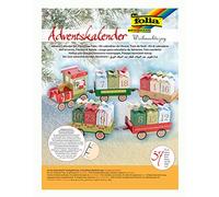 folia 9394 - Calendrier de l'Avent Train de Noël, kit de Bricolage 60 pièces avec Chemin de Fer prédécoupé et 24 Paquets Cadeaux à emboîter, idéal pour Les Petits Cadeaux de l'Avent