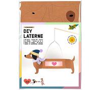 folia 94203 - Kit de bricolage lanterne AUTUMN FRIENDS, env. 10 x 23 x 33 cm - matériel de bricolage pour une lanterne, personnalisable comme un teckel ou un suricate