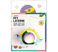 folia 94204 - Kit de bricolage lanterne SUPER DINOS, env. 10 x 23 x 33 cm - matériel de bricolage pour une lanterne, à décorer comme un dino ou un bébé dino
